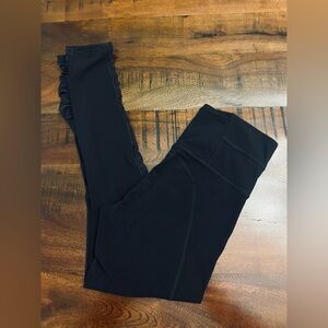 Athleta Mesh Ruched Side High Rise Leggings Black XS